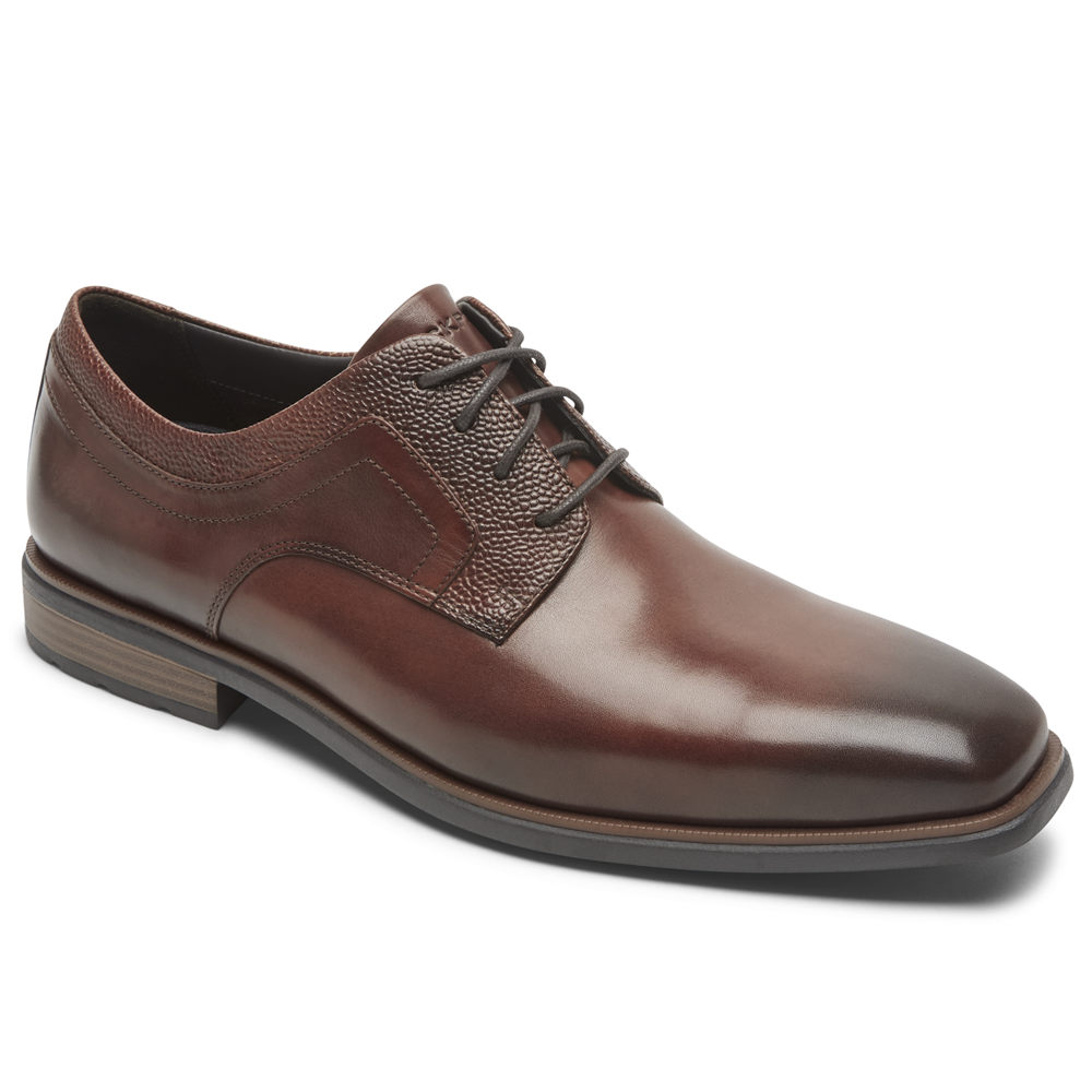 Rockport Singapore Mens Oxfords - Farrow Plain Toe Brown - QH5236198